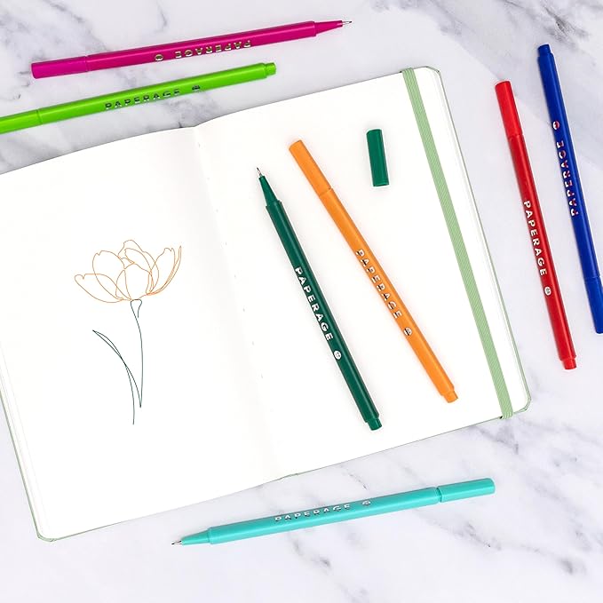 PAPERAGE Blank Journal Notebook, (Dark Green), 160 Pages, Medium 5.6 in x 8 in - 100 GSM Thick Paper – Hardcover Journaling Notebook for Work, School, Note Taking or Sketching