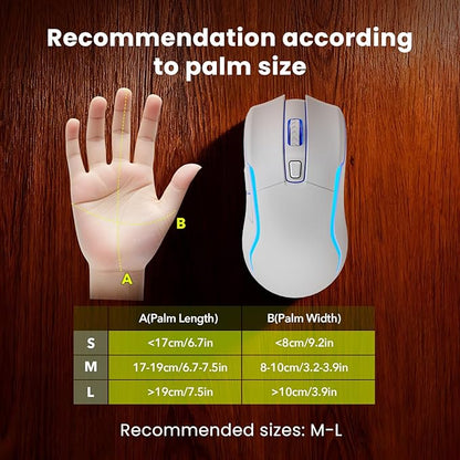 White Keyboard and Mouse Wireless Combo, 4000mAh Rechargeable Backlit Quiet Keyboards mice set, USB Ergonomic Key Board with Wrist Rest & Phone Holder for PC, Mac, Windows, Natural Soft Typing—SABLUTE