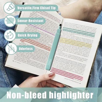 Bible Highlighters,8 Colors pastel highlighters, Cute Pens with Chisel Tip for Journaling Office School Bible Study Supplies