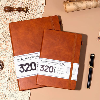 CAGIE Journal Notebook for Men Women Brown- B5 Large Journaling Notebooks Journals Leather for Writing Work Diary Hardcover Thick