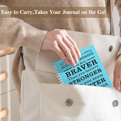 4Pcs A5 Spiral Notebook,Inspirational Journal,Motivational Journal for Women Men,Spiral Journal Notebook College Ruled Daily Diary for School,Travel,Business,Work (4Pcs Always-Light Blue)