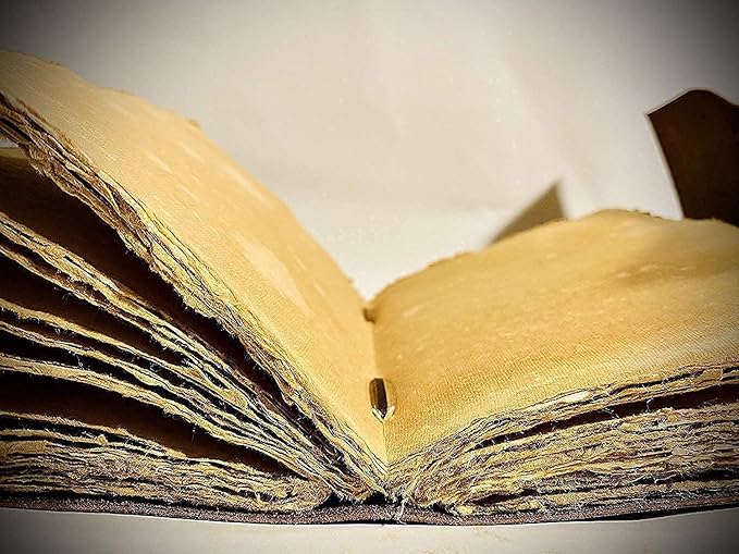 cuero 3 Moon Blue Lapiz Embossed Vintage Leather Journal for Men & Women - 176 Pages, Antique Handmade Deckle Edge Vintage Paper, Leather Journal Writing Notebook Dairy Gift(10 inch by 13 inch, Black)