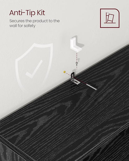 VASAGLE Custos Collection - Bookshelf, 3-Tier Bookcase, Book Shelf, Open Storage Shelf, 9.4 x 23.6 x 32 Inches, for Living Room, Home Office, Dinning Room, Ebony Black ULBC163T56