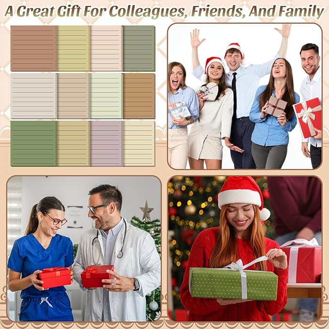 Yinder 24 Pcs Inspirational Sticky Notes Christmas Stocking Stuffers Motivational Sticky Notes Pad Employee Appreciation Gift Bulk for Teacher Nurse Coworker Office 3 x 3'' (No Words,Boho)