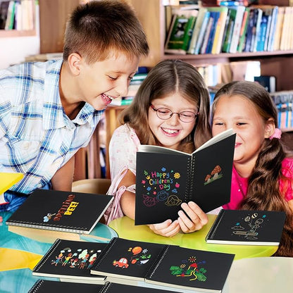 Yahenda Spiral Notebook Bulk A5 Journal Lined 8.3'' x 5.5'' Writing Composition Paper Small Notepad Subject Notebook for Students Office Business Back to School Supplies(Black,54 Pcs)