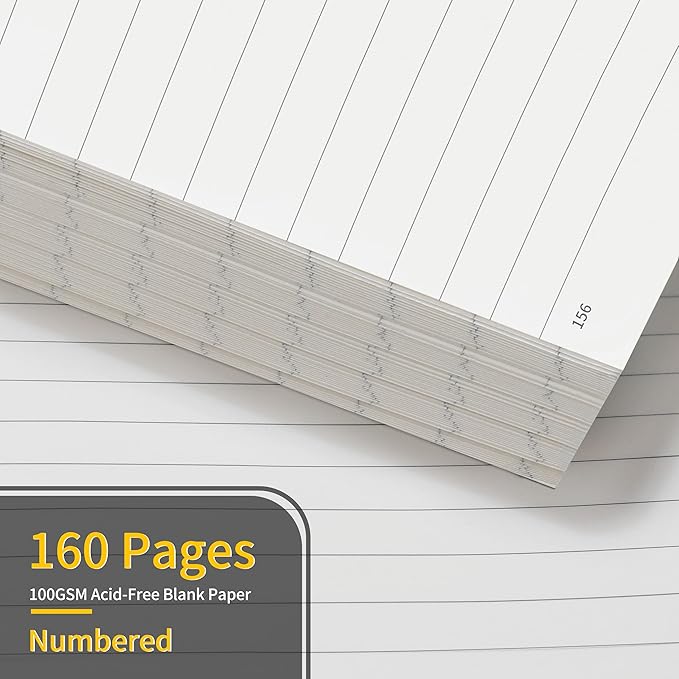 Annecy Lined Journal Notebook, Hardcover Leather Journal for Women & Men, 160 Numbered Pages, Medium 5.5" x 8.25", 100 GSM Thick Paper, Pink