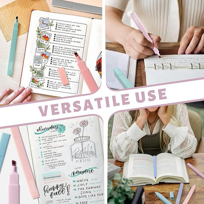 Pastel Highlighters,8pcs Bible Highlighters with Chisel Tip,Cute Markers Highlighter No Bleed,Bible High Lighters Assorted Colors for School Journaling