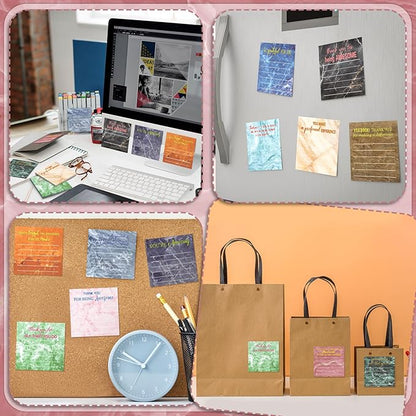 Yinder 24 Pcs Employee Appreciation Sticky Notes Xmas Gift Bulk Motivation Note Pads Mini Inspirational Note Gift for Teacher Nurse Staff Coworker Office Supply 3 x 3'' (Appreciation,Marble)