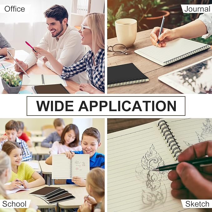 Yahenda Spiral Notebook Bulk A5 Journal Lined 8.3'' x 5.5'' Writing Composition Paper Small Notepad Subject Notebook for Students Office Business Back to School Supplies(Dark Color,3 Pcs)