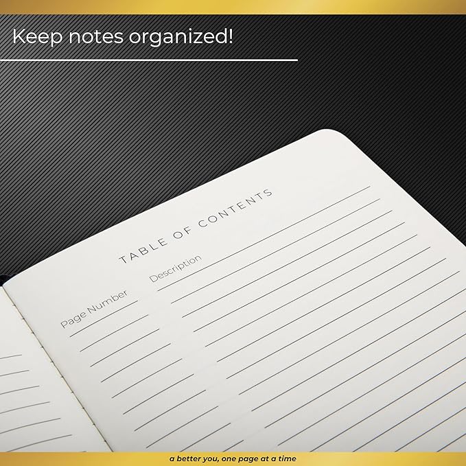 Realizations Journaling Notebooks with Pen Holder - Lined Notebook - 222 Pages Notebook Journal with 100 GSM Paper - Includes Table of Content - Notebooks for Work, School, Home