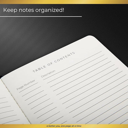 Realizations Journaling Notebooks with Pen Holder - Lined Notebook - 222 Pages Notebook Journal with 100 GSM Paper - Includes Table of Content - Notebooks for Work, School, Home