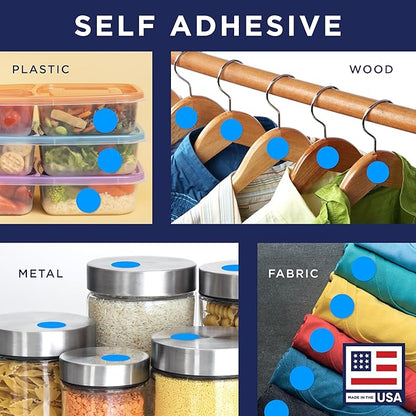 Blue 1-Inch Circle Dot Stickers – 1,000 Round Adhesive Labels per Roll, Colored Stickers for Garage Sale Price Tags, Classroom, Inventory, Office & Yard Sale Supplies, Made in USA