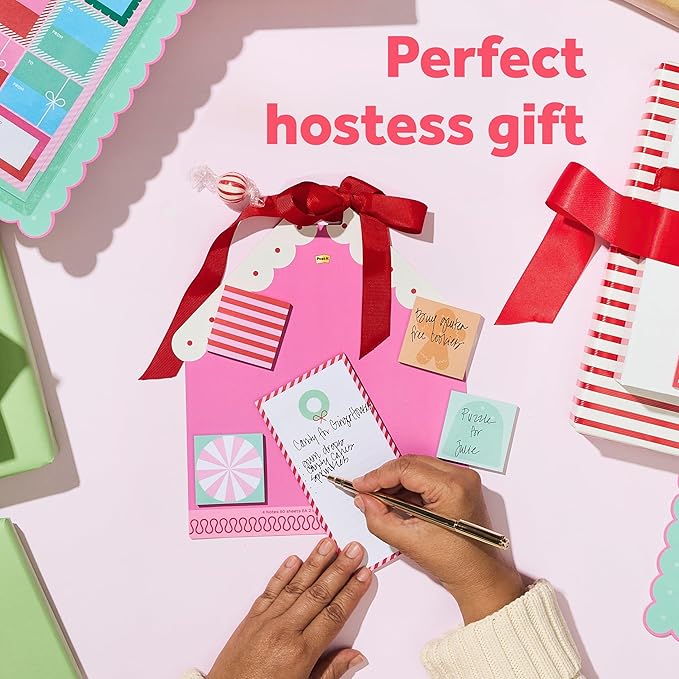 Post-it Jingle Sticky Notes, Christmas Gift Set, Assorted Sizes, 5 Holiday Themed Cute Sticky Note Pads