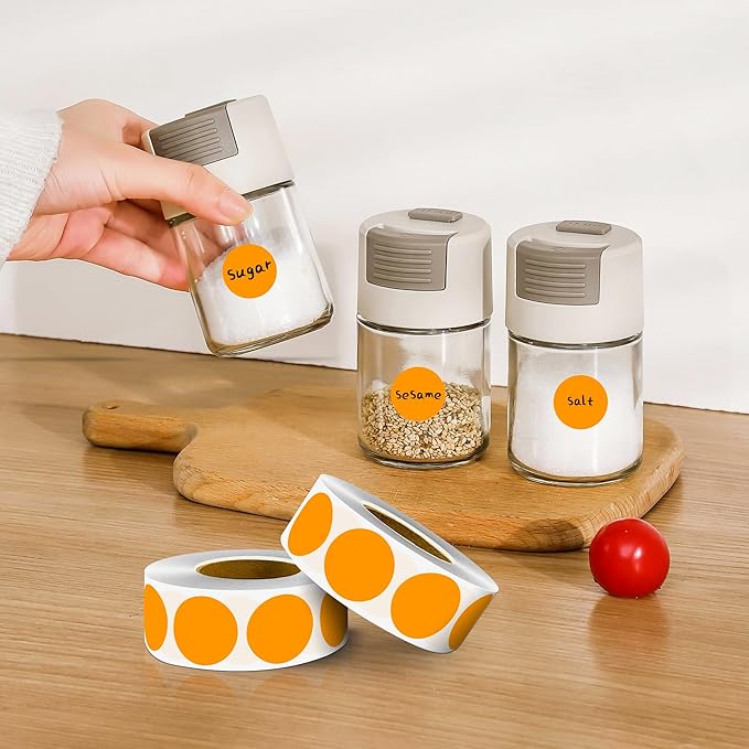 PARLAIM 1 Inch Round Color-Code Dot Stickers,10000per/10 Rolls dots Label Dispenser Box, Orange Circle Stickers Label for Office Home (Orange)