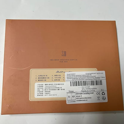 Draupnir Aesthetic Scrapbook Kit(348pcs), Bullet Junk Journal Kit with Journaling/Scrapbooking Supplies, Stationery,A6 Grid Notebook with Graph Ruled Pages DIY Scrapbook Gift for Teen Girl Kid(Sunset)