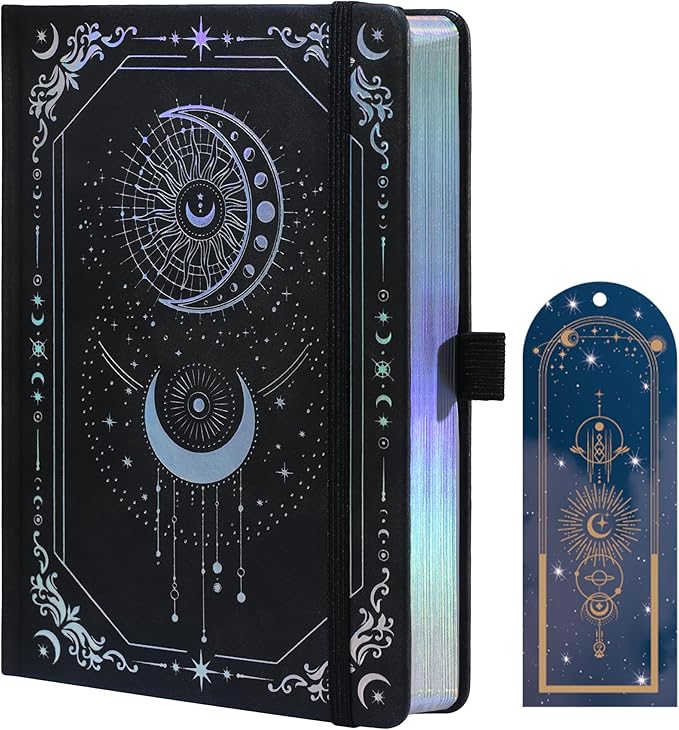 TIEFOSSI Bullet Dot Journal, 160gsm 190 Numbered Pages Bullet Dot Grid Journal for planner, Diary for Work & Sketching, A5 Hardcover Leather Journal for Writing Women Men