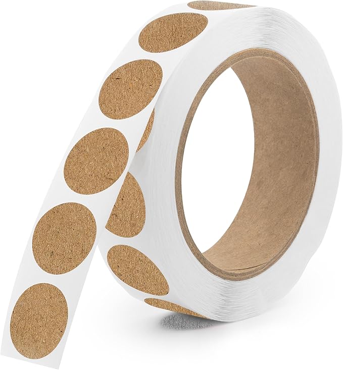 Kraft 1-Inch Circle Dot Stickers – 1,000 Round Adhesive Labels per Roll, Colored Stickers for Garage Sale Price Tags, Classroom, Inventory, Office & Yard Sale Supplies, Made in USA