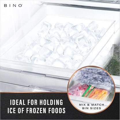 BINO | Plastic Storage Bins, Medium | THE HANDLER COLLECTION | Multipurpose Organizer Bins | Kitchen Pantry Organizers and Storage | Clear Containers for Organizing Home | Freezer Organizer