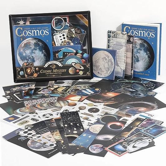 Draupnir Scrapbooking Supplies Kit, Aesthetic Cosmos Scrapbook Kit for Junk Journal, Stationery, Bullet A6 Grid Notebook DIY Scrapbook Birthday Craft Gift for Teen Girl Kid Women