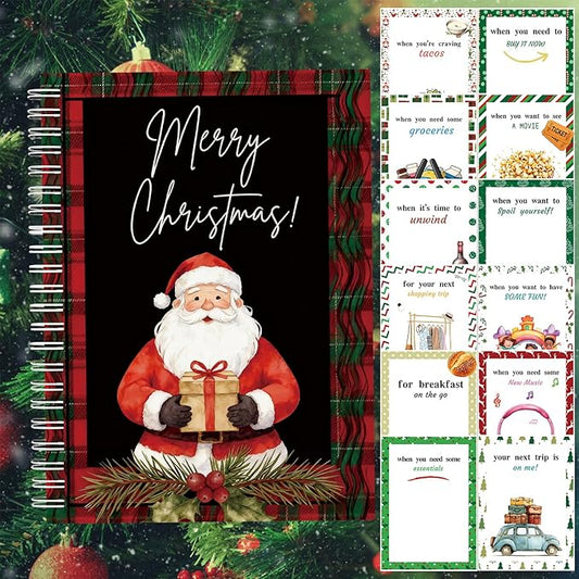 Semyifu Christmas Gift Card Book - Surprises on Every Page, DIY Spiral-Bound Merry Christmas College Survival Kit, Greeting Card Book for Students & Graduation Gifts (S28)