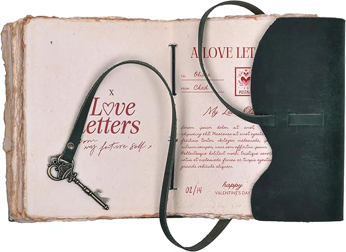 LEATHER VILLAGE Vintage Leather Journal – 200 Handmade Vintage Deckle Edge Paper – Leather bound Journal For Women Men – Vintage Key Closure - Book of Shadows - Turquoise - 6X4 inches (A6)