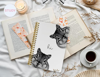 Squirrel Notebook Journal,Cute Animal Notebook Journal for School Women Teen Girls Kids,Gifts for Squirrel Lovers,Hardcover Spiral Notebooks for Work Notes Journaling,5.5x8.3 Inch