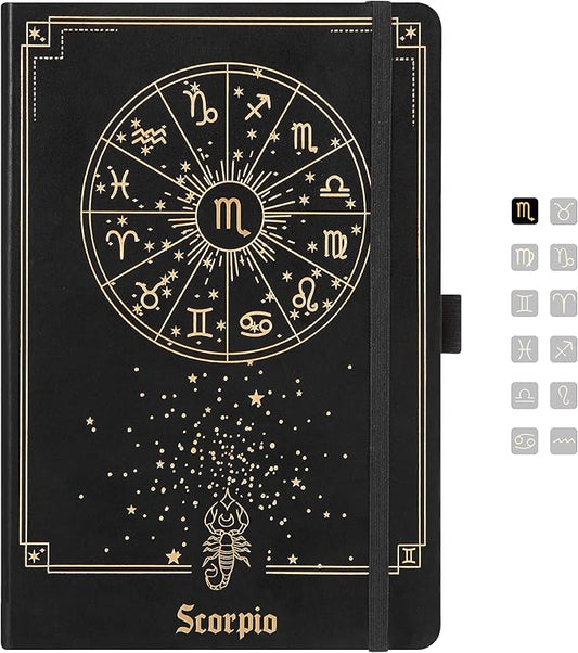 Scorpio Zodiac Astrology Undated Monthly Weekly Daily Planner Journal Notebook Hardcover A5 5.7" x 8.3" 160 Pages 100GSM Paper 2025 2026 2027 Holidays Calendar