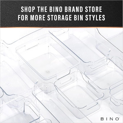 BINO | Plastic Storage Bins, Medium | THE HANDLER COLLECTION | Multipurpose Organizer Bins | Kitchen Pantry Organizers and Storage | Clear Containers for Organizing Home | Freezer Organizer