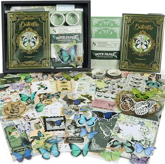 Scrapbooking Supplies Kit: Vintage Aesthetic Scrapbook Kit, Junk Journal Supplies with Scrapbook Stickers Paper, Journaling Supplies, Birthday Craft Gift for Adult Teen Girls Kid, Forest Tales