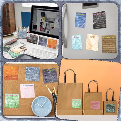 Yinder 24 Pcs Inspirational Sticky Notes Christmas Stocking Stuffers Motivational Sticky Notes Pad Employee Appreciation Gift Bulk for Teacher Nurse Coworker Office 3 x 3'' (Appreciation,Marble Color)