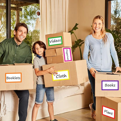 6 x 4 inch Large Moving Labels for Boxes, Blank Moving Boxes Labels Stickers, 160pcs 8 Color Coded Moving Stickers Packing Labels Stickers for Home Organization Projects, Kitchen, Storage Bins