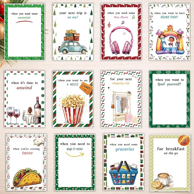 Christmas Gift Card Book - Surprises on Every Page, DIY Spiral-Bound Merry Christmas College Survival Kit, Greeting Card Book for Students & Graduation Gifts (S26)