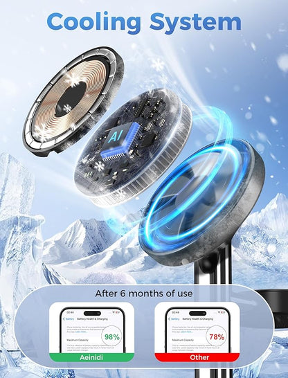 2026 3 in 1 Wireless Charging Station Compatible with MagSafe, 15W Fast Magnetic Mag-Safe Charger Stand for Apple iPhone 17 16 15 14 13 12 Series iWatch AirPods Pro 4 3 2, SilverBlack