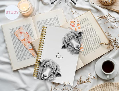 Sheep Gifts,Sheep Gifts Notebook Journal for Women,Cute Animal Lovers Gift Notebook Journal for Kids,Sheep Themed Gift Stuff,Hardcover Spiral Notebooks for Writing,5.5x8.3 Inch