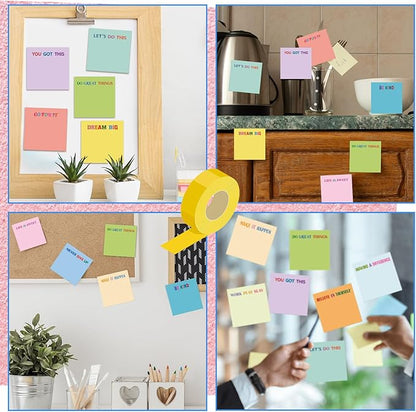 Yinder 24 Pcs Inspirational Sticky Notes Christmas Stocking Stuffers Motivational Sticky Notes Pad Employee Appreciation Gift Bulk for Teacher Nurse Coworker Office 3 x 3'' (Motivational,Gentle Color)