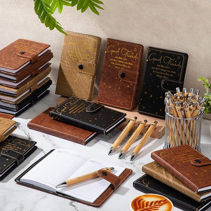 36 Pcs Friendsgiving Gift Bulk for Good Friends A6 Leather Journal Notebook Notepads with Bamboo Pens Friendship Appreciation Gift for Thanksgiving Birthday Women Sister Group (3 Color)