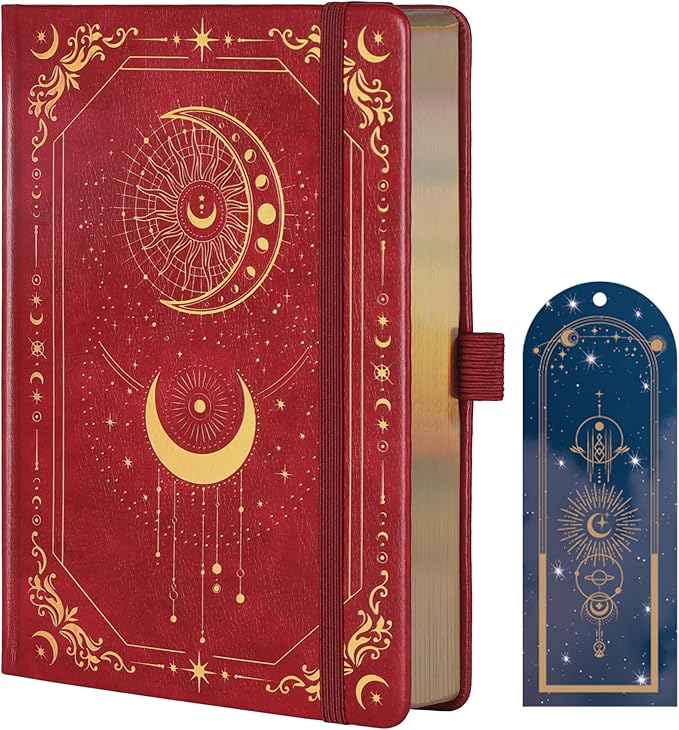 TIEFOSSI Bullet Dot Journal, 160gsm 190 Numbered Pages Bullet Dot Grid Journal for planner, Diary for Work & Sketching, A5 Hardcover Leather Journal for Writing Women Men