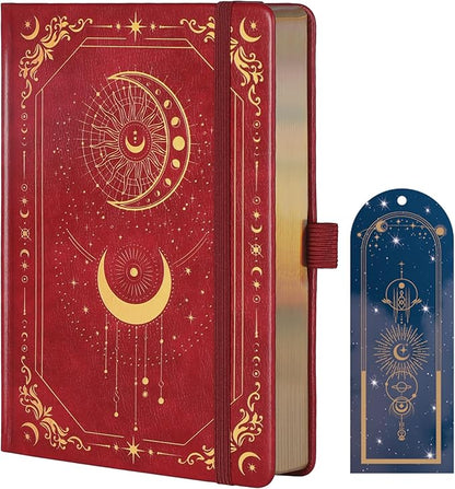 TIEFOSSI Bullet Dot Journal, 160gsm 190 Numbered Pages Bullet Dot Grid Journal for planner, Diary for Work & Sketching, A5 Hardcover Leather Journal for Writing Women Men