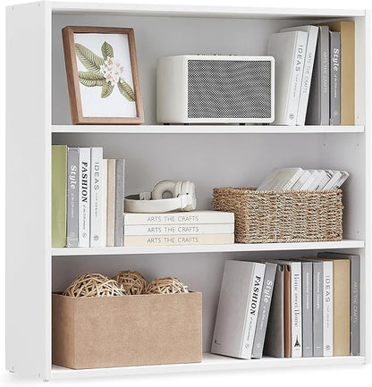 VASAGLE Custos Collection - Bookshelf, 3-Tier Bookcase, Book Shelf, Open Storage Shelf, 9.4 x 31.5 x 32 Inches, for Living Room, Home Office, Dinning Room, Cloud White ULBC173T14