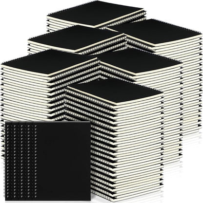 Yahenda Spiral Notebook Bulk A5 Journal Lined 8.3'' x 5.5'' Writing Composition Paper Small Notepad Subject Notebook for Students Office Business Back to School Supplies(Black,200 Pcs)