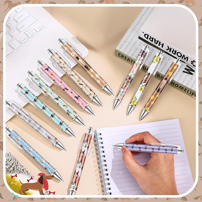 12 Pcs Christmas Horse Gifts for Horse Lovers Animal Lover Gift Cute Retractable Ballpoint Pen 1.0 mm Black Ink Pen for Students Back to School Classroom Office Supplies