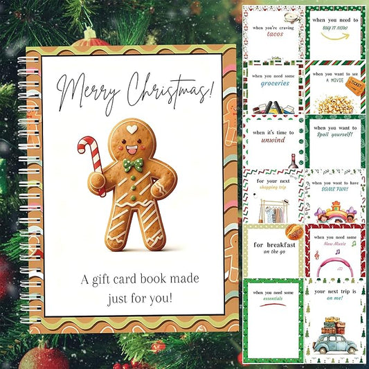 Semyifu Christmas Gift Card Book - Surprises on Every Page, DIY Spiral-Bound Merry Christmas College Survival Kit, Greeting Card Book for Students & Graduation Gifts (S10)