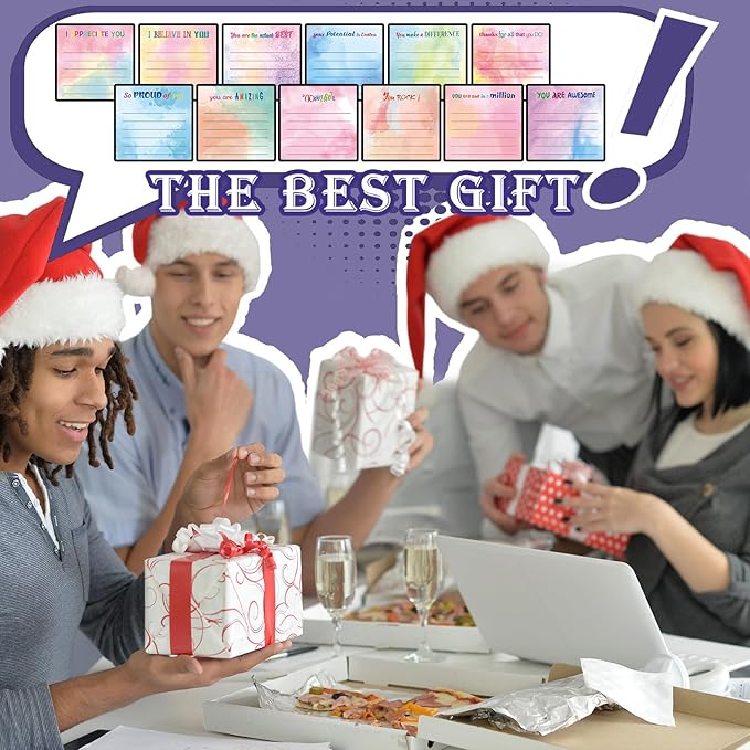 Yinder 24 Pcs Inspirational Sticky Notes Christmas Stocking Stuffers Motivational Sticky Notes Pad Employee Appreciation Gift Bulk for Teacher Nurse Coworker Office 3 x 3'' (Appreciation,Watercolor)