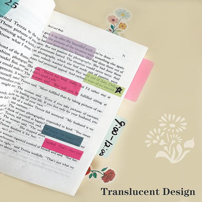 ELII 500 PCS Sticky Tabs 2 Inch Index Tabs, Colored Page Markers Repositionable Tags Reading Tabs Self Adhesive Tape Flags for Books, Binders, Notebook and File Folders