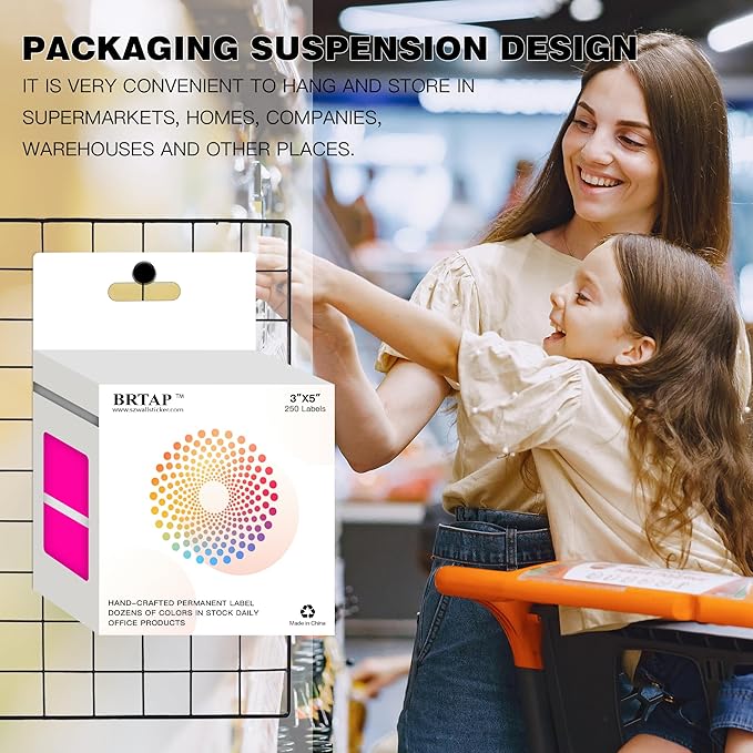 3x5 Inch Home Moving Labels 4 Rolls 1000 Stickers, Large Packing Box Labels Rectangular Colored Inventory Stickers for Moving Supplies Color Coded (Fluorescent Pink)