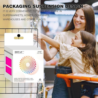 3x5 Inch Home Moving Labels 4 Rolls 1000 Stickers, Large Packing Box Labels Rectangular Colored Inventory Stickers for Moving Supplies Color Coded (Fluorescent Pink)