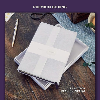 BEECHMORE BOOKS Lined Journal Notebook, 5.8 x 8.3 inch, A5 160 Lined Pages, Hardcover Leather Journals for Women, Men, Writing and Notebooks for Work - 120 GSM Thick Paper, Gifts Box Included