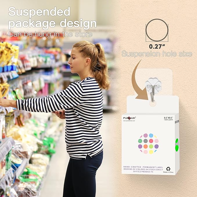 PARLAIM 1/2 Inch Circle Sticker Labels,1000 Stickers Round Color Coding Circle Dots Stickers,Roll Dot Sticker Label for Office Home Office(Fluorescent Green)