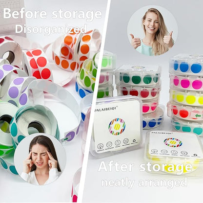 3/4 inch Round Thermal Labels 0.75 inch Colored Circle Dots Stickers Roll for Thermal Print, Self-Adhesive Light Green Color Coding Labels for Office, Student Classroom, 1000pcs