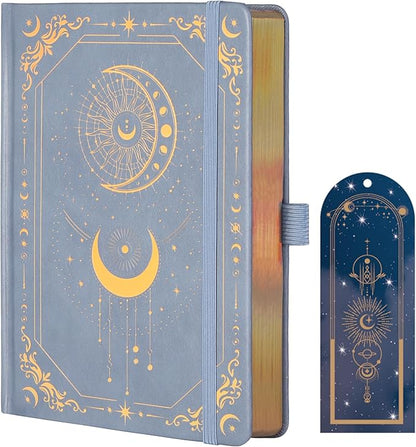 TIEFOSSI Bullet Dot Journal, 160gsm 190 Numbered Pages Bullet Dot Grid Journal for planner, Diary for Work & Sketching, A5 Hardcover Leather Journal for Writing Women Men